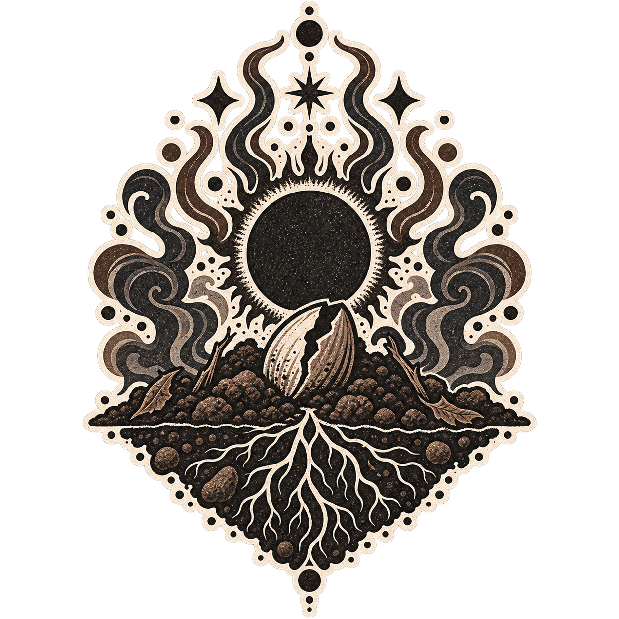 Nigredo alchemical emblem